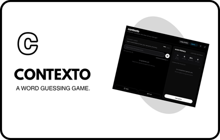 Contexto word guessing game branding and interface preview