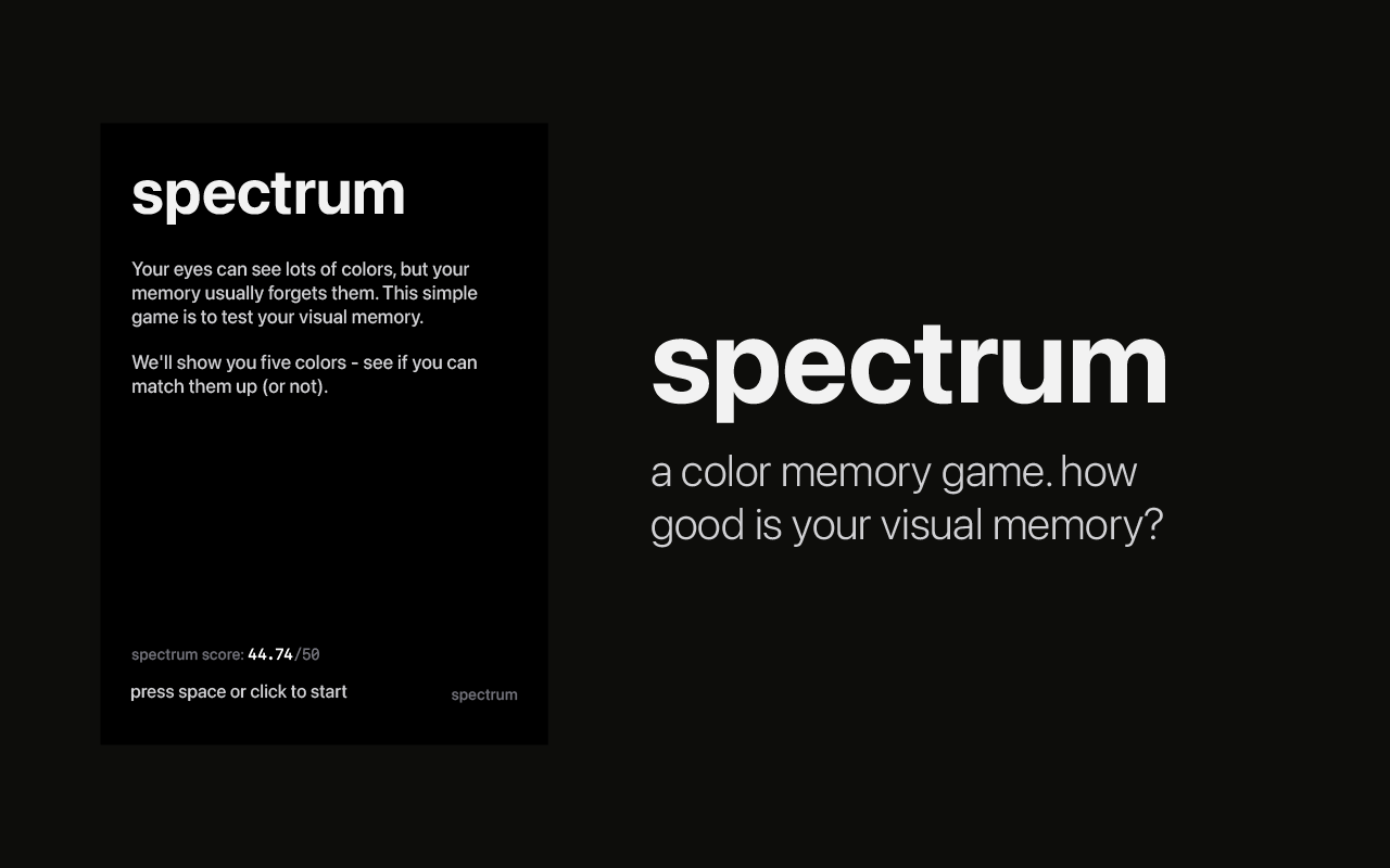 Spectrum extension start screen