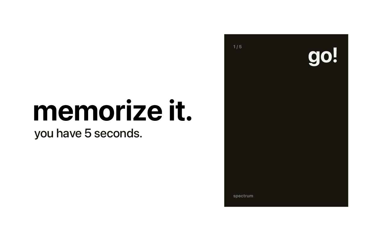 Memorizing phase with active countdown timer